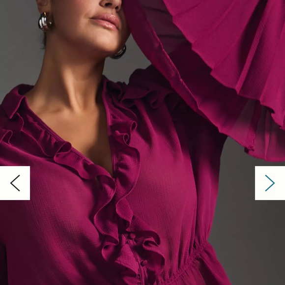 Anthropologie Sheer V-Neck Blouse - Picture 12 of 12